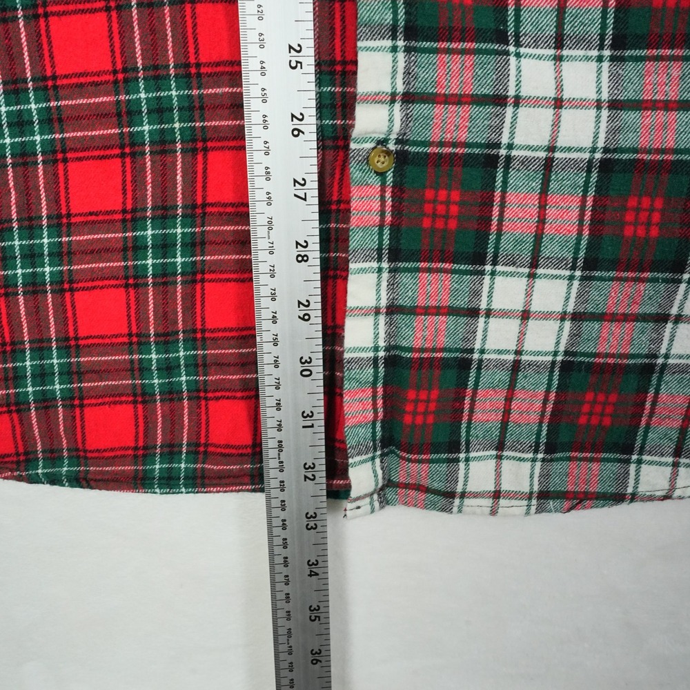 Lauren Ralph Lauren XL Patchwork Plaid Flannel Shirt Womens Tartan Colorblock - Picture 7 of 10